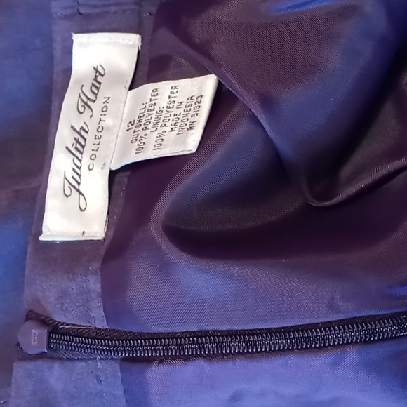 Judith Hart Purple Soft Faux Suede Skirt w Back Slit and Lining Size 12 - Picture 5 of 5